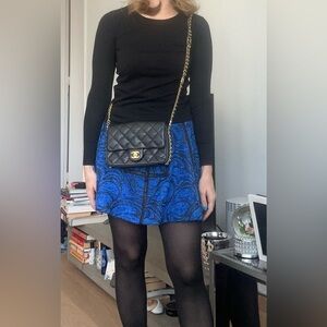 Alexis skirt blue and black $395 XS 0 2